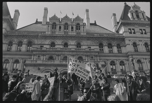 Download the full-sized image of Sylvia Rivera with Large Group of Gay Rights Demonstrators Holding Signs