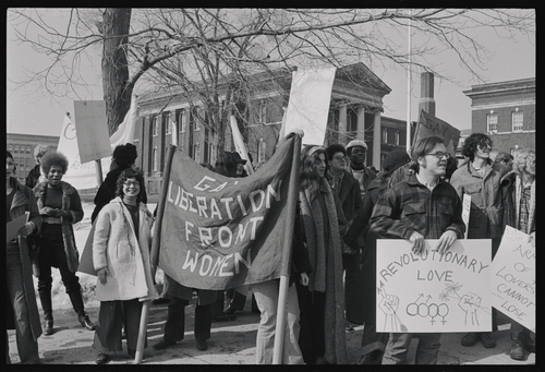 Download the full-sized image of Sylvia Rivera Alongside Gay Rights Demonstrators with Signs