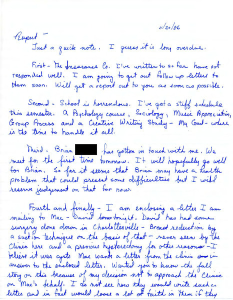 Download the full-sized image of Correspondence from Stephen to Rupert Raj (1986)