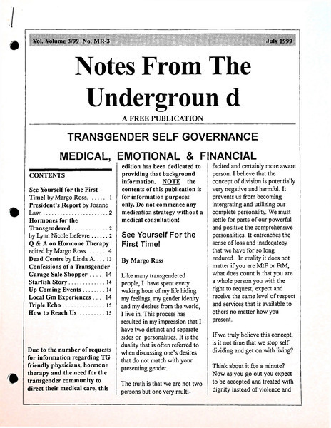 Download the full-sized image of Notes From The Underground 1999 No. 3