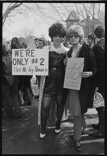 Download the full-sized image of Sylvia Rivera and Lee Brewster at Gay Rights Demonstration